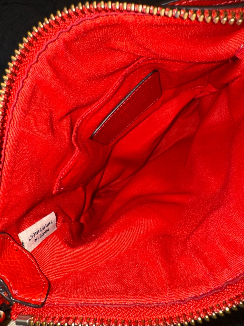 Coach Bag Kitt Pebbled Leather Orange Rusty Red Crossbody - Picture 13 of 17